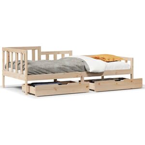 vidaXL Daybed with Drawers Sofa Bed Sleeper Bed 90x200 cm Solid Wood Pine vidaXL Daybed with Drawers Sofa Bed Sleeper Bed 90x200 cm Solid Wood Pine