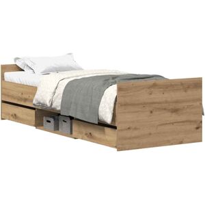 (artisan oak, 90 x 190 cm) vidaXL Bed Frame with Headboard and Footboard Mattres (artisan oak, 90 x 190 cm) vidaXL Bed Frame with Headboard and Footboard Mattres