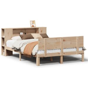 vidaXL Bookcase Bed without Mattress Home Bed Base 120x200cm Solid Wood Pine vidaXL Bookcase Bed without Mattress Home Bed Base 120x200cm Solid Wood Pine
