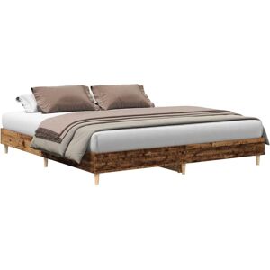 vidaXL Bed Frame without Mattress Old Wood 180x200cm Engineered Wood vidaXL Bed Frame without Mattress Old Wood 180x200cm Engineered Wood