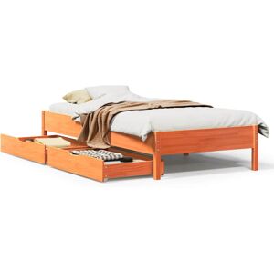 vidaXL Bed Frame Home Bed Base Bedstead Wax Brown 100x200 cm Solid Wood Pine vidaXL Bed Frame Home Bed Base Bedstead Wax Brown 100x200 cm Solid Wood Pine