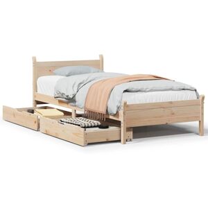 vidaXL Bed Frame without Mattress Home Bed Base 90x200 cm Solid Wood Pine vidaXL Bed Frame without Mattress Home Bed Base 90x200 cm Solid Wood Pine