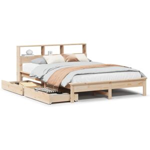(natural, 160 x 200 cm) vidaXL Bookcase Bed without Mattress Bed Solid Wood Pine (natural, 160 x 200 cm) vidaXL Bookcase Bed without Mattress Bed Solid Wood Pine