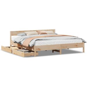 vidaXL Bed Frame 180x200 cm Natural Rustic Solid Pine vidaXL Bed Frame 180x200 cm Natural Rustic Solid Pine