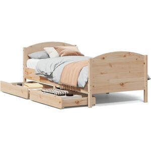 (natural, 75 x 190 cm) vidaXL Bed Frame with Headboard Bed Base Bedstead Solid W (natural, 75 x 190 cm) vidaXL Bed Frame with Headboard Bed Base Bedstead Solid W