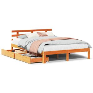 (wax brown, 140 x 190 cm) vidaXL Bed Frame with Drawers Bed Base Solid Wood Pine (wax brown, 140 x 190 cm) vidaXL Bed Frame with Drawers Bed Base Solid Wood Pine