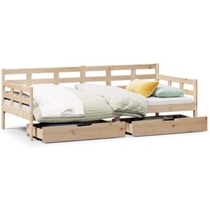(natural, 90 x 190 cm) vidaXL Daybed with Drawers Sofa Bed Guest Bed Solid Wood (natural, 90 x 190 cm) vidaXL Daybed with Drawers Sofa Bed Guest Bed Solid Wood