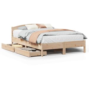 (natural, 160 x 200 cm) vidaXL Bed Frame with Headboard Bed Base Wax Solid Wood (natural, 160 x 200 cm) vidaXL Bed Frame with Headboard Bed Base Wax Solid Wood