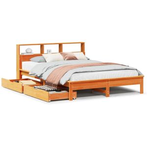 vidaXL 150x200cm Bookcase Bed - Rustic Pine, No Mattress vidaXL 150x200cm Bookcase Bed - Rustic Pine, No Mattress