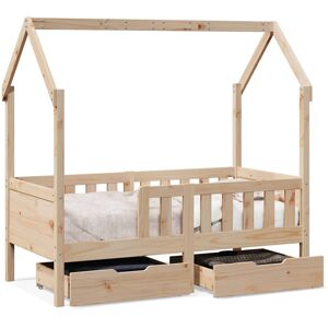 (natural, 80 x 160 cm) vidaXL Kids Bed Frame with Drawers Wooden Bed Solid Wood (natural, 80 x 160 cm) vidaXL Kids Bed Frame with Drawers Wooden Bed Solid Wood