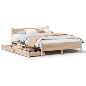 vidaXL Bed Frame Brown - Support & Rustic Charm vidaXL Bed Frame Brown - Support & Rustic Charm