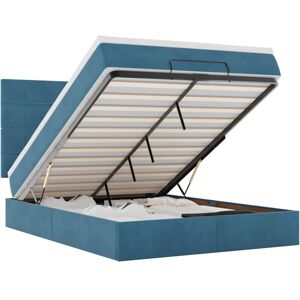 (dark blue, 140 x 190 cm) vidaXL Ottoman Bed Frame with Mattresses Bed Base Matt (dark blue, 140 x 190 cm) vidaXL Ottoman Bed Frame with Mattresses Bed Base Matt