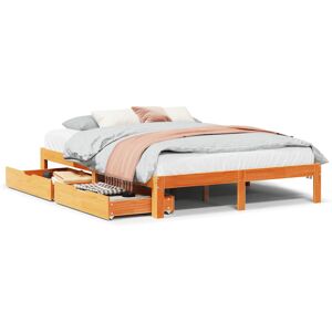 (wax brown, 135 x 190 cm) vidaXL Bed Frame with Drawers Bed Wax Solid Wood Pine (wax brown, 135 x 190 cm) vidaXL Bed Frame with Drawers Bed Wax Solid Wood Pine