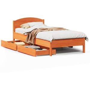 (wax brown, 75 x 190 cm) vidaXL Bed Frame with Headboard Bed Base Wax Solid Wood (wax brown, 75 x 190 cm) vidaXL Bed Frame with Headboard Bed Base Wax Solid Wood