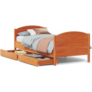 vidaXL Bed Frame with Headboard - Rustic Pine 100x200cm vidaXL Bed Frame with Headboard - Rustic Pine 100x200cm