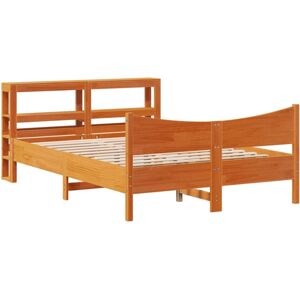 (wax brown, 140 x 190 cm) vidaXL Bed Frame with Headboard Bed Base White 100x200 (wax brown, 140 x 190 cm) vidaXL Bed Frame with Headboard Bed Base White 100x200