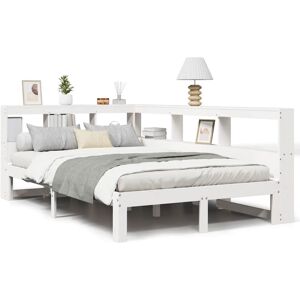 (white, 120 x 200 cm) vidaXL Bookcase Bed without Mattress White 140x190 cm Soli (white, 120 x 200 cm) vidaXL Bookcase Bed without Mattress White 140x190 cm Soli