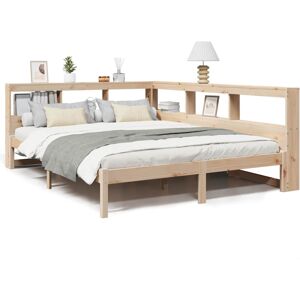 vidaXL Bookcase Bed without Mattress 135x190 cm Solid Wood Pine bed vidaXL Bookcase Bed without Mattress 135x190 cm Solid Wood Pine bed