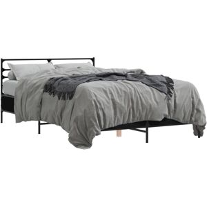 vidaXL Bed Frame Black 120x200 cm Engineered Wood and Metal vidaXL Bed Frame Black 120x200 cm Engineered Wood and Metal