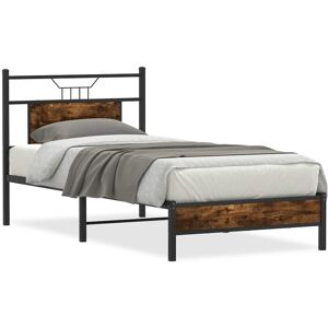 (smoked oak, 80 x 200 cm) vidaXL Metal Bed Frame without Mattress double bed (smoked oak, 80 x 200 cm) vidaXL Metal Bed Frame without Mattress double bed
