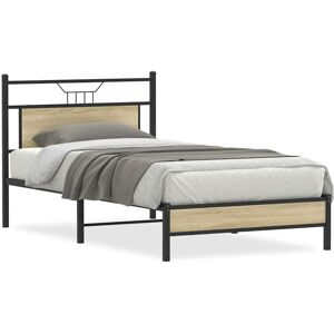 (sonoma oak, 100 x 190 cm) vidaXL Metal Bed Frame without Mattress double bed (sonoma oak, 100 x 190 cm) vidaXL Metal Bed Frame without Mattress double bed