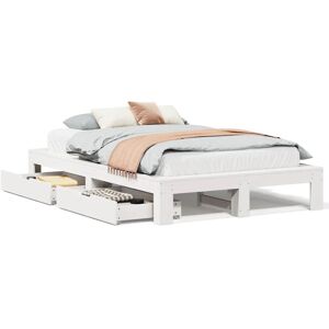 vidaXL Bed Frame White 120x200 cm Solid Wood Pine - Bed Frame vidaXL Bed Frame White 120x200 cm Solid Wood Pine - Bed Frame