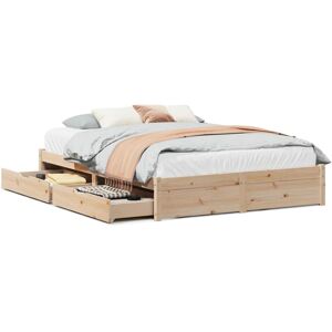 vidaXL Bed Frame with Drawers 160x200 cm Solid Wood Pine - Bed Type vidaXL Bed Frame with Drawers 160x200 cm Solid Wood Pine - Bed Type
