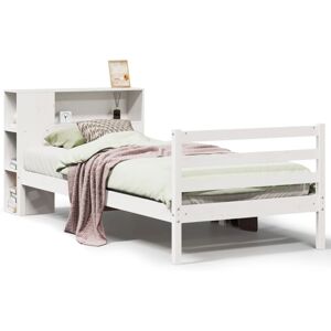 vidaXL Bookcase Bed without Mattress White 90x190 cm Single Solid Wood Pine vidaXL Bookcase Bed without Mattress White 90x190 cm Single Solid Wood Pine