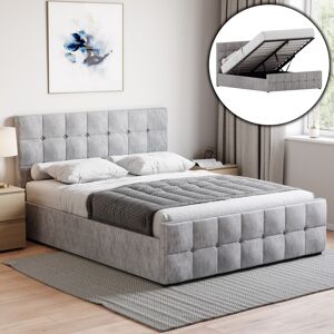 Home Discount (King Size, Crushed Velvet Silver) Valentina Ottoman Bed Frame Bedroom Storage U Home Discount (King Size, Crushed Velvet Silver) Valentina Ottoman Bed Frame Bedroom Storage U