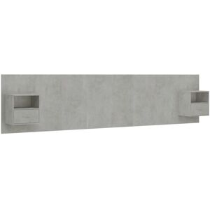 MAISONCHIC Nova - Bed Headboard with Nightstands - 240cm Gray Cemento MAISONCHIC Nova - Bed Headboard with Nightstands - 240cm Gray Cemento