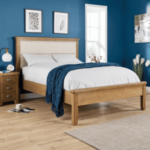 Home Source Holcombe Solid Wood Double Bed Frame Wooden Slats Bedroom Furniture Home Source Holcombe Solid Wood Double Bed Frame Wooden Slats Bedroom Furniture