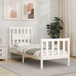 Vidaxl Solid Pine Bed Frame - Support Slats, Headboard, Light Vidaxl Solid Pine Bed Frame - Support Slats, Headboard, Light