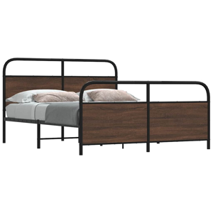 vidaXL Metal Bed Frame without Mattress Brown Oak 160x200 cm vidaXL Metal Bed Frame without Mattress Brown Oak 160x200 cm