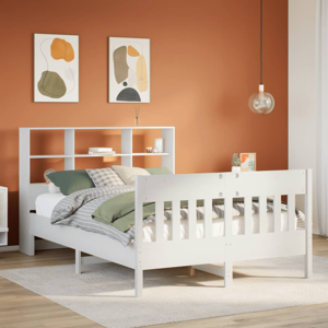 vidaXL Bed Frame White 120x200cm Solid Wood Pine - Bed Frame vidaXL Bed Frame White 120x200cm Solid Wood Pine - Bed Frame