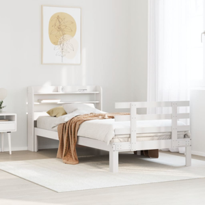 vidaXL Bed Frame with Headboard without Mattress White 90x200 cm vidaXL Bed Frame with Headboard without Mattress White 90x200 cm
