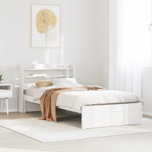 vidaXL Bed Frame with Headboard without Mattress White 90x190 cm Single vidaXL Bed Frame with Headboard without Mattress White 90x190 cm Single