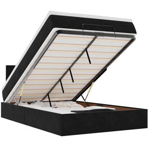 vidaXL Ottoman Bed with Mattress Home Bed Base & LEDs Black 120x200cm Velvet vidaXL Ottoman Bed with Mattress Home Bed Base & LEDs Black 120x200cm Velvet