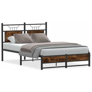 (smoked oak, 120 x 200 cm) vidaXL Metal Bed Frame without Mattress double bed (smoked oak, 120 x 200 cm) vidaXL Metal Bed Frame without Mattress double bed