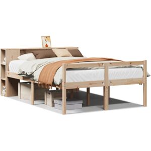 vidaXL Bookcase Bed without Mattress Home Bed Base 120x200 cm Solid Wood Pine vidaXL Bookcase Bed without Mattress Home Bed Base 120x200 cm Solid Wood Pine