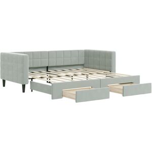 (light grey, Trundle and Drawers Sofa) vidaXL Daybed with Mattress Sofa Bed Gues (light grey, Trundle and Drawers Sofa) vidaXL Daybed with Mattress Sofa Bed Gues