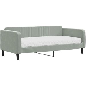 (light grey, Sofa Bed Mattress) vidaXL Daybed Sofa Bed Guest Bed with Mattress (light grey, Sofa Bed Mattress) vidaXL Daybed Sofa Bed Guest Bed with Mattress