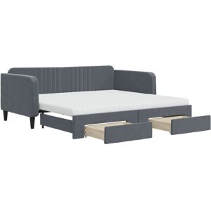 (dark grey, Sofa Trundle and Drawers) vidaXL Daybed Sofa Bed Guest Bed with Mat (dark grey, Sofa Trundle and Drawers) vidaXL Daybed Sofa Bed Guest Bed with Mat