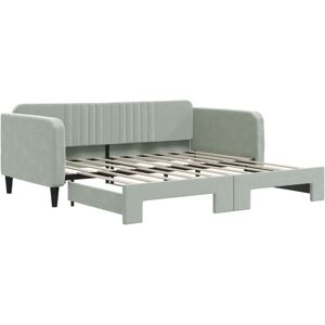 (light grey, Sofa Bed Trundle) vidaXL Daybed Sofa Bed Guest Bed with Mattress (light grey, Sofa Bed Trundle) vidaXL Daybed Sofa Bed Guest Bed with Mattress