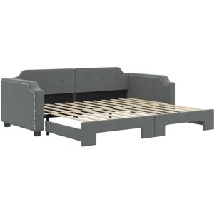 (dark grey, Couch Sofa with Trundle) vidaXL Daybed Sofa Bed Guest Bed with Mat (dark grey, Couch Sofa with Trundle) vidaXL Daybed Sofa Bed Guest Bed with Mat