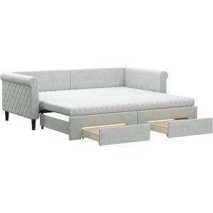 (light grey, Trundle and Drawers Sofa) vidaXL Daybed with Mattress Sofa Bed Gues (light grey, Trundle and Drawers Sofa) vidaXL Daybed with Mattress Sofa Bed Gues