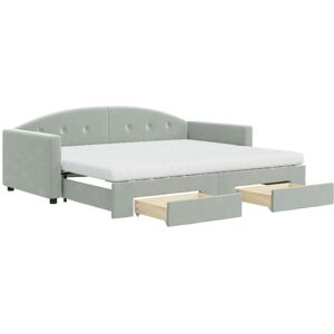 (light grey, Sofa Bed Trundle and Drawers) vidaXL Daybed Sofa Bed Guest Bed wit (light grey, Sofa Bed Trundle and Drawers) vidaXL Daybed Sofa Bed Guest Bed wit