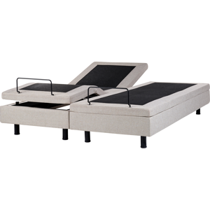 Beliani Adjustable Bed without Headboard Fabric DUKE 180 x 200 cm (EU Super King) Beige Beliani Adjustable Bed without Headboard Fabric DUKE 180 x 200 cm (EU Super King) Beige