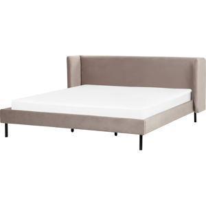 Beliani Bed ARETTE - Taupe Velvet, 180x200cm, EU Super King Beliani Bed ARETTE - Taupe Velvet, 180x200cm, EU Super King