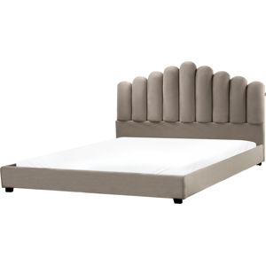 Beliani Bed Velvet VINCENNES 180 x 200 cm (EU Super King) Taupe Beliani Bed Velvet VINCENNES 180 x 200 cm (EU Super King) Taupe