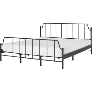 Beliani Bed Metal MAURESSAC 180 x 200 cm (EU Super King) Black Beliani Bed Metal MAURESSAC 180 x 200 cm (EU Super King) Black